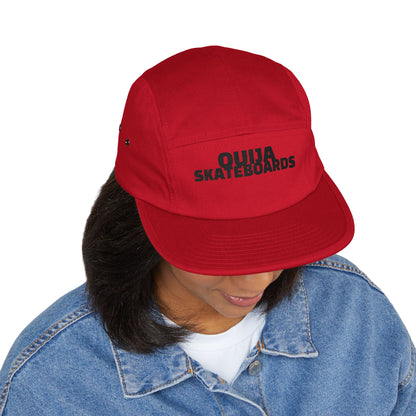 Ouija Skateboards Embroidered 5-Panel Cap — Vintage Skate Hat with Skeleton Logo
