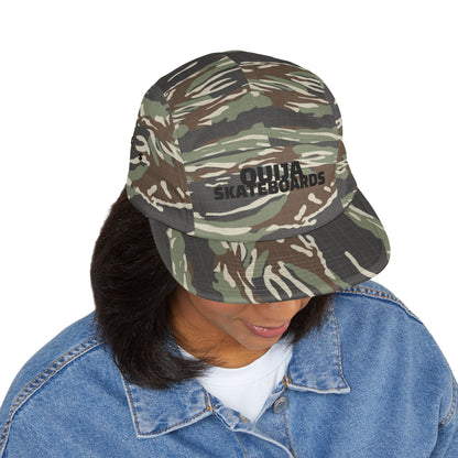 Ouija Skateboards Embroidered 5-Panel Cap — Vintage Skate Hat with Skeleton Logo
