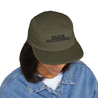 Ouija Skateboards Embroidered 5-Panel Cap — Vintage Skate Hat with Skeleton Logo