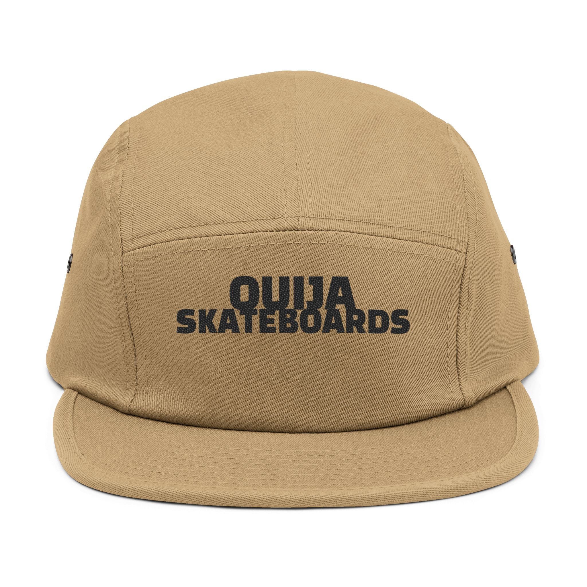 Ouija Skateboards Embroidered 5-Panel Cap — Vintage Skate Hat with Skeleton Logo