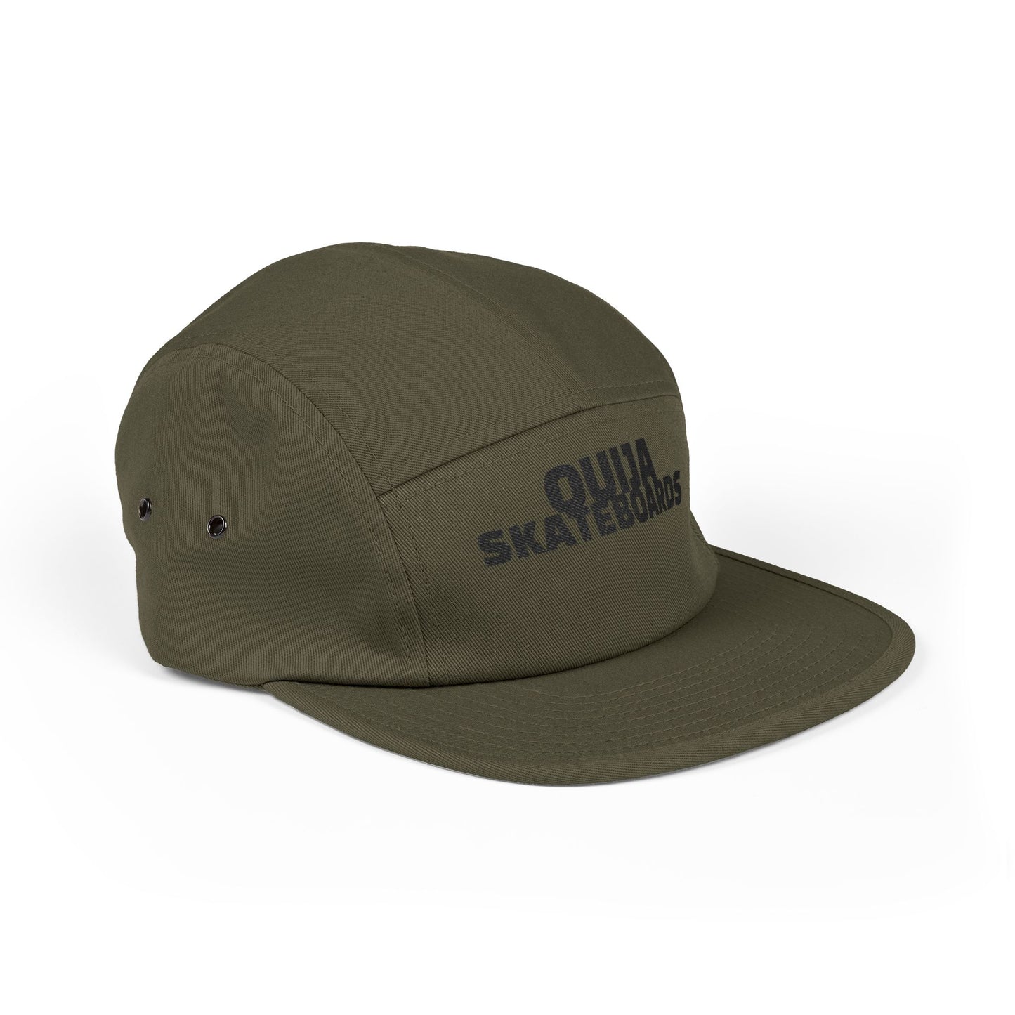 Ouija Skateboards Embroidered 5-Panel Cap — Vintage Skate Hat with Skeleton Logo
