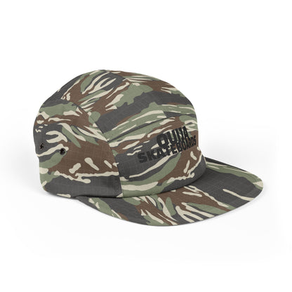 Ouija Skateboards Embroidered 5-Panel Cap — Vintage Skate Hat with Skeleton Logo
